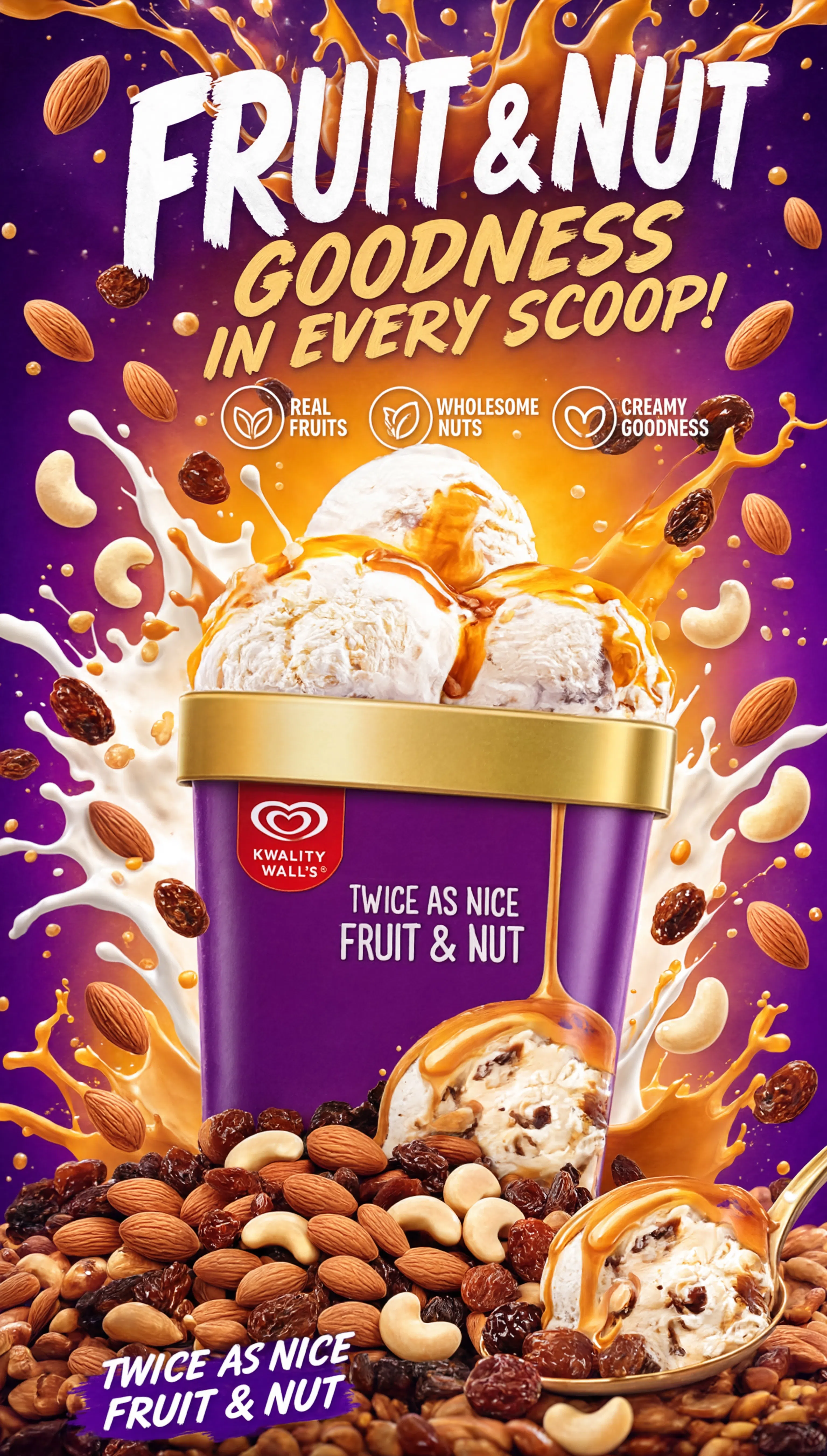 Double Fruit & Nut Ice Cream Tub Feast